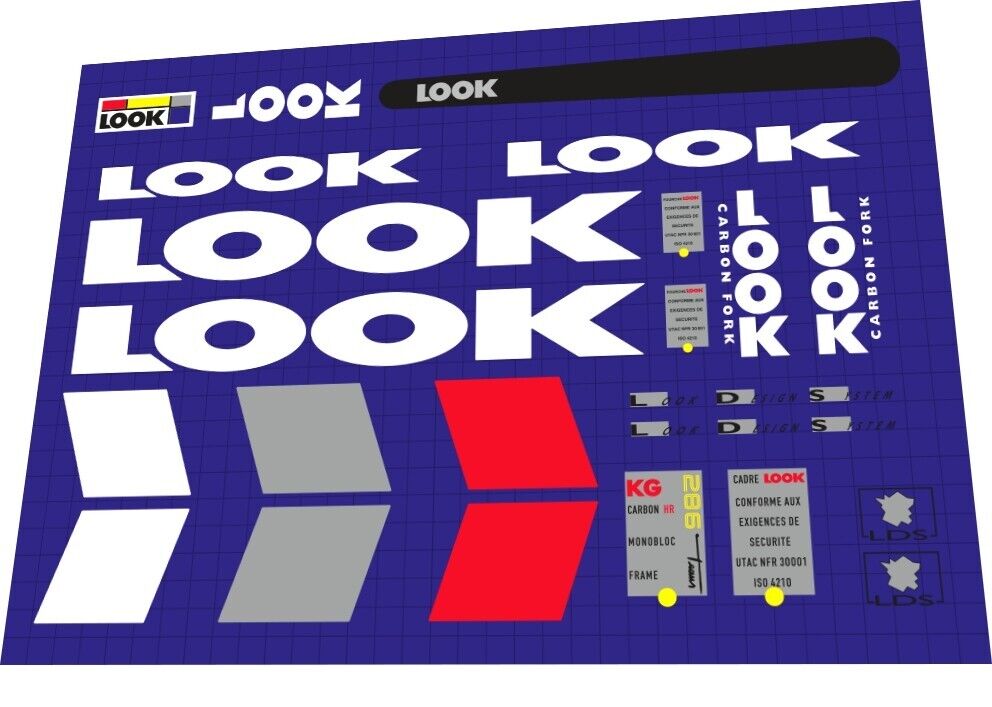 LOOK KG 286 (1998) Frame Decal Set - Bike Decal Replace