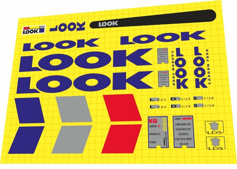 LOOK KG 286 (1998) Frame Decal Set - Bike Decal Replace
