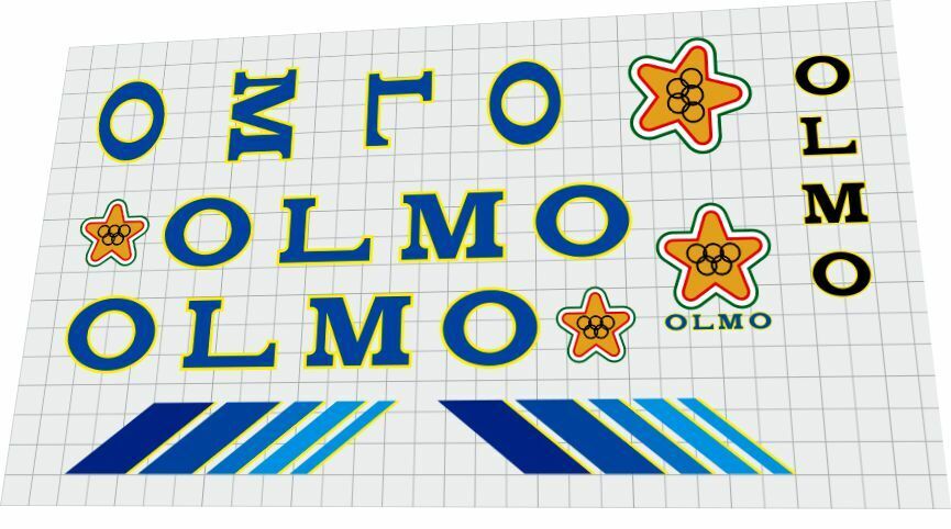 OLMO Super Gentlemen 1980s Frame Decal Set Bike Decal Replace OLMO Super Gentlemen 1980s Frame Decal Set Bike Decal Replace