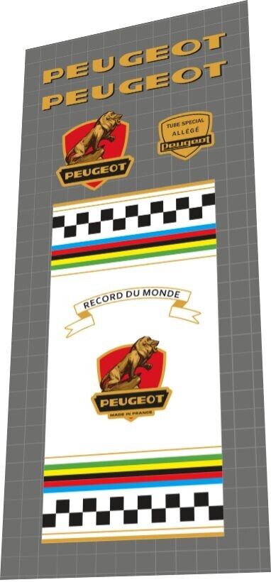 PEUGEOT PA-10 (1970s) Frame Decal Set - Bike Decal Replace