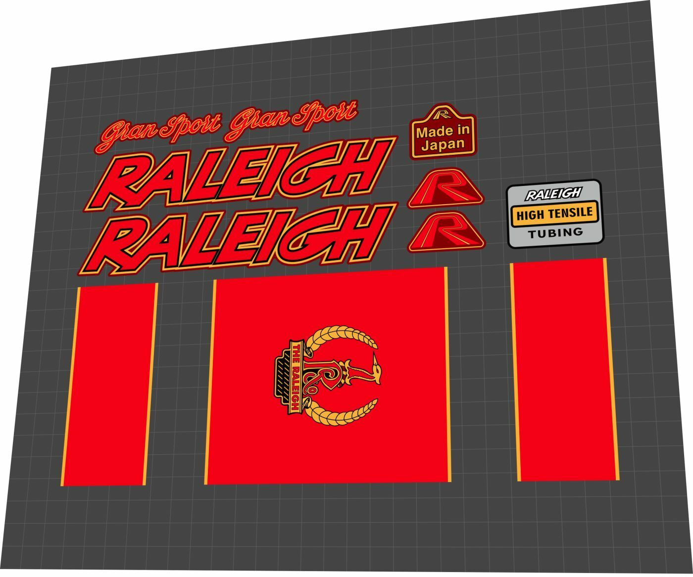 RALEIGH Gran (1980s) Sport Frame Decal Set - Bike Decal Replace