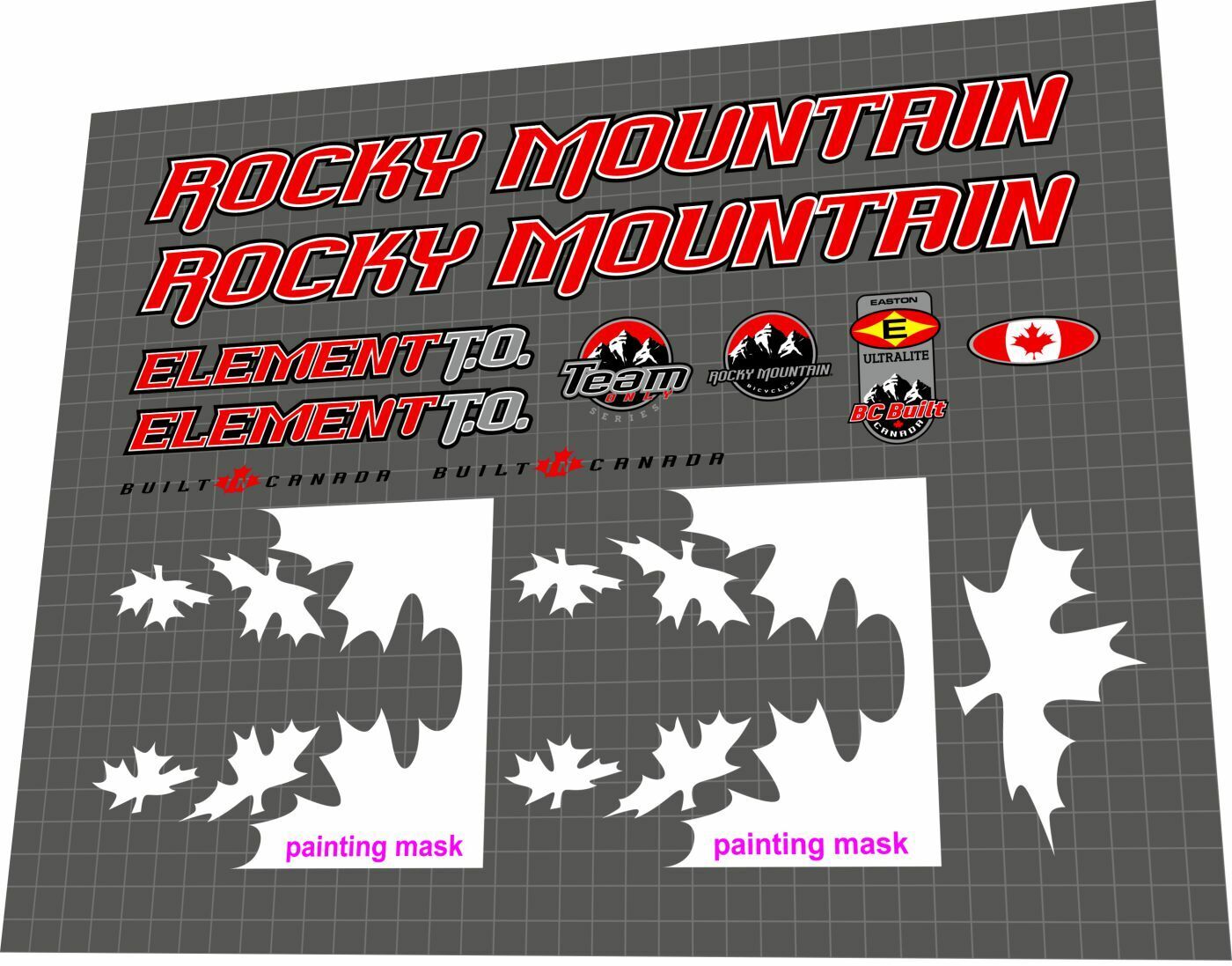 ROCKY MOUNTAIN Element Team Only Frame Decal Set - Bike Decal Replace