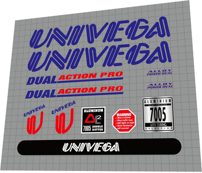 UNIVEGA Dual (1995-1996) Action Pro Frame Decal Set - Bike Decal Replace