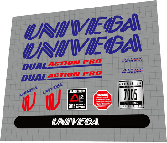 UNIVEGA Dual (1995-1996) Action Pro Frame Decal Set