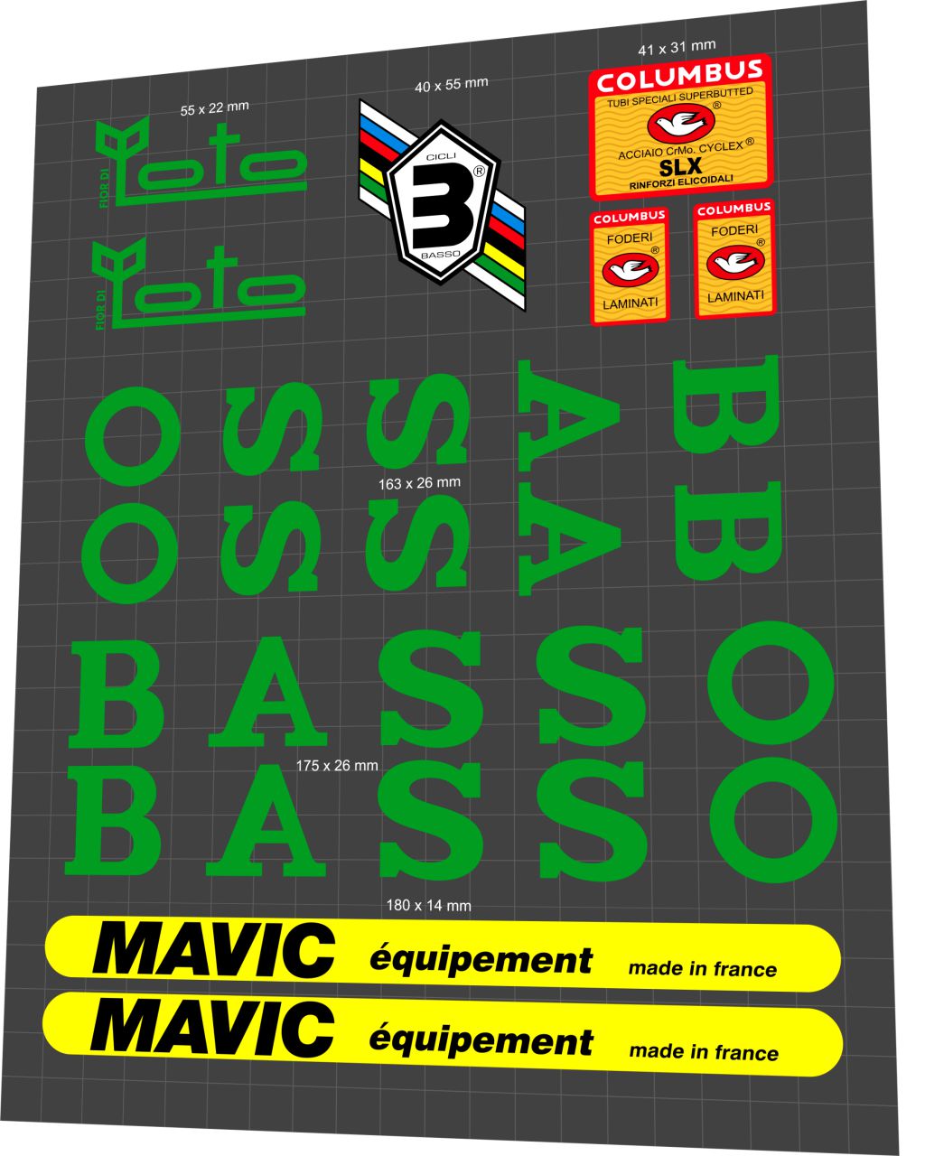 BASSO Loto (1990) Frame Decal Set