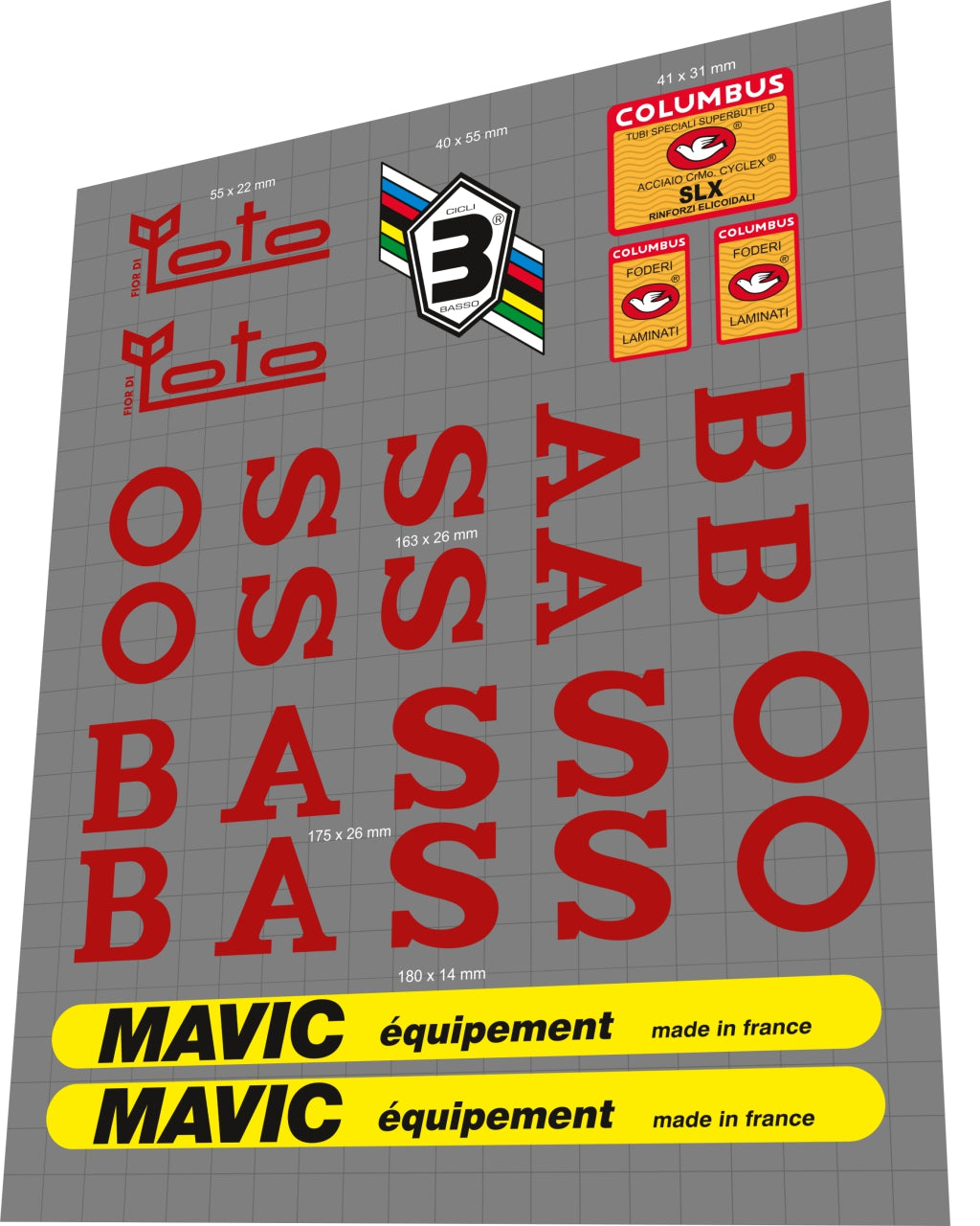 BASSO Loto (1990) Frame Decal Set