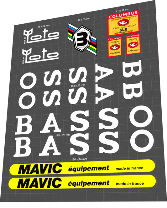 BASSO Loto (1990) Frame Decal Set - Bike Decal Replace