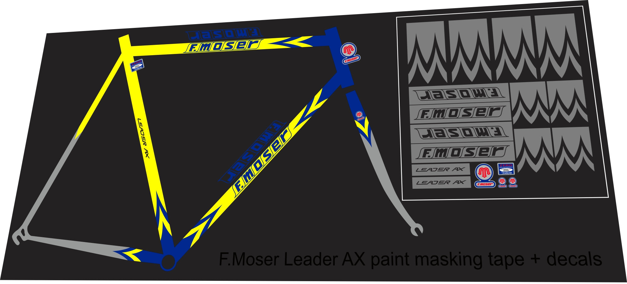 MOSER Leader AX (1990s) Frame Decal Set | Bike Decal Replace