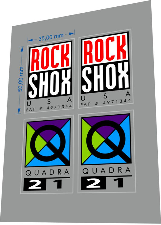 ROCKSHOX Quadra (1994) 21 Fork Decal Set - Bike Decal Replace