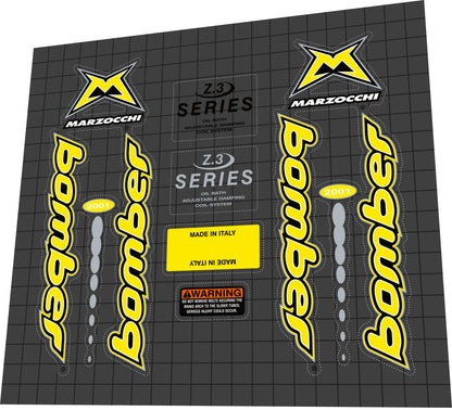 MARZOCCHI Bomber (2001) Series Z3 Fork Decal Set - Bike Decal Replace