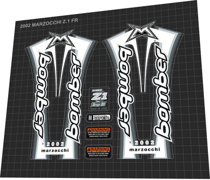 MARZOCCHI Bomber (2002) Drop Off Z1 Fork Decal Set - Bike Decal Replace
