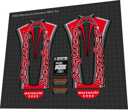 MARZOCCHI Bomber (2002) MXC Air Fork Decal Set - Bike Decal Replace