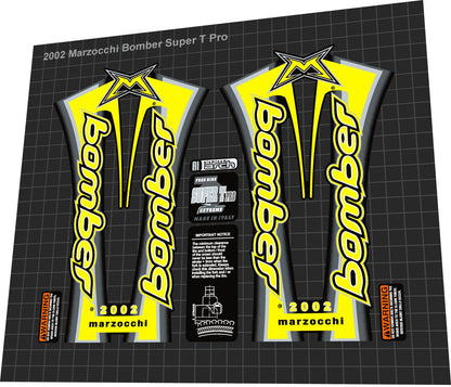 MARZOCCHI Bomber (2002) Super T Pro Fork Decal Set - Bike Decal Replace