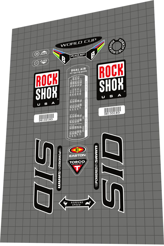 ROCKSHOX SID (2004) World Cup Fork Decal Set - Bike Decal Replace