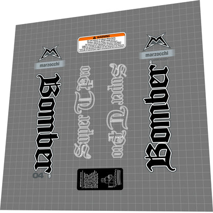 MARZOCCHI Bomber (2004) Super T Pro Fork Decal Set - Bike Decal Replace