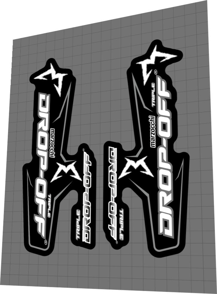 MARZOCCHI Bomber (2005) Drop Off Triple Fork Decal Set - Bike Decal Replace