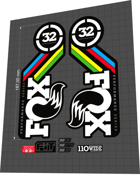 FOX Performance Series (2008) 32 World Championship Fork Decal Set - Bike Decal Replace