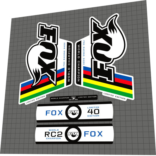 FOX RC2 (2008) 40 World Championship Fork Decal Set - Bike Decal Replace