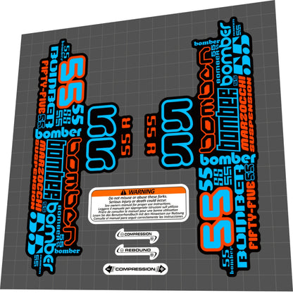 MARZOCCHI Bomber (2008) 55 R Fork Decal Set - Bike Decal Replace