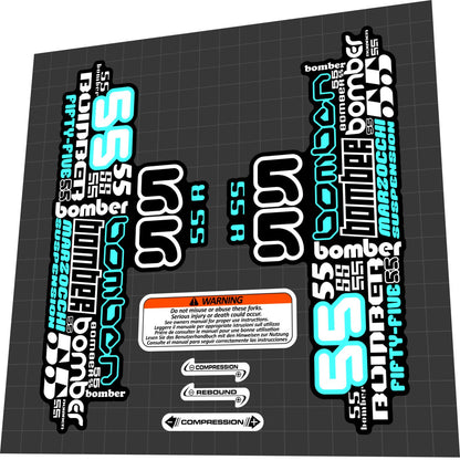 MARZOCCHI Bomber (2008) 55 R Fork Decal Set - Bike Decal Replace