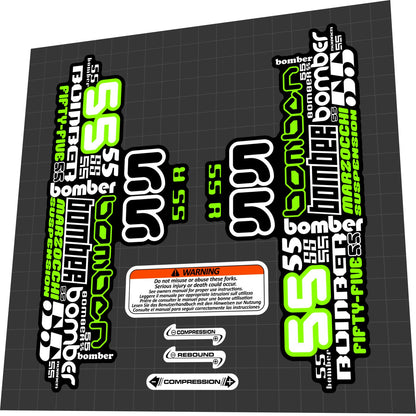 MARZOCCHI Bomber (2008) 55 R Fork Decal Set - Bike Decal Replace