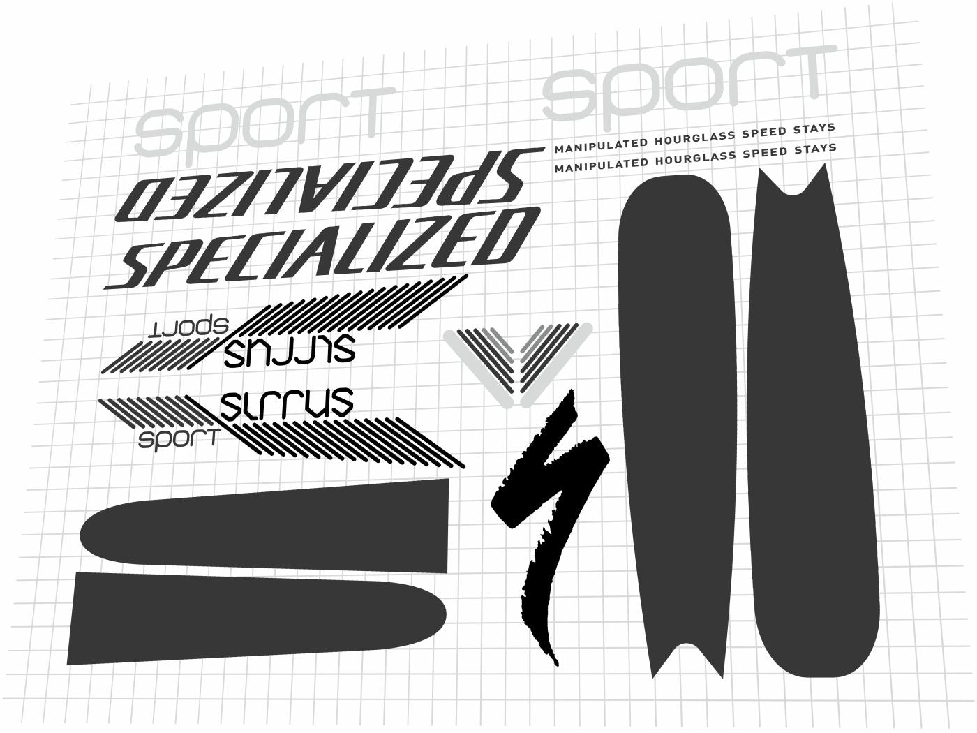 SPECIALIZED Sirrus (2012) Sport Frame Decal Set