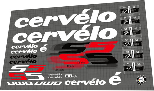 CERVELO S5 (2013-2014) Frame Decal Set - Bike Decal Replace