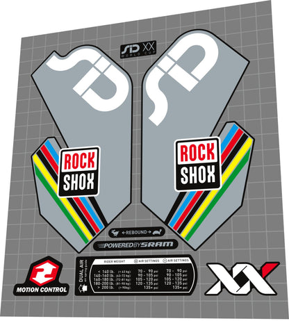 ROCKSHOX SID (2013) XX World Cup Fork Decal Set - Bike Decal Replace