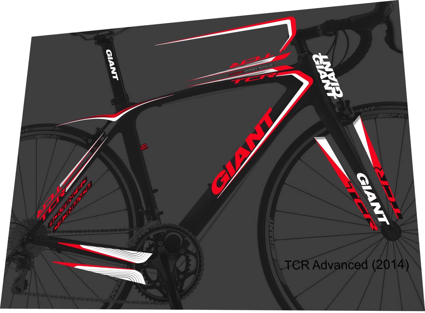 GIANT TCR (2014) Advanced Frame Decal Set - Bike Decal Replace