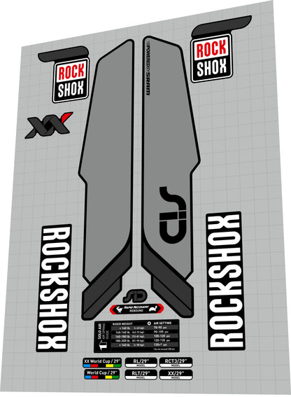 ROCKSHOX SID (2014) XX World Cup Fork Decal Set - Bike Decal Replace