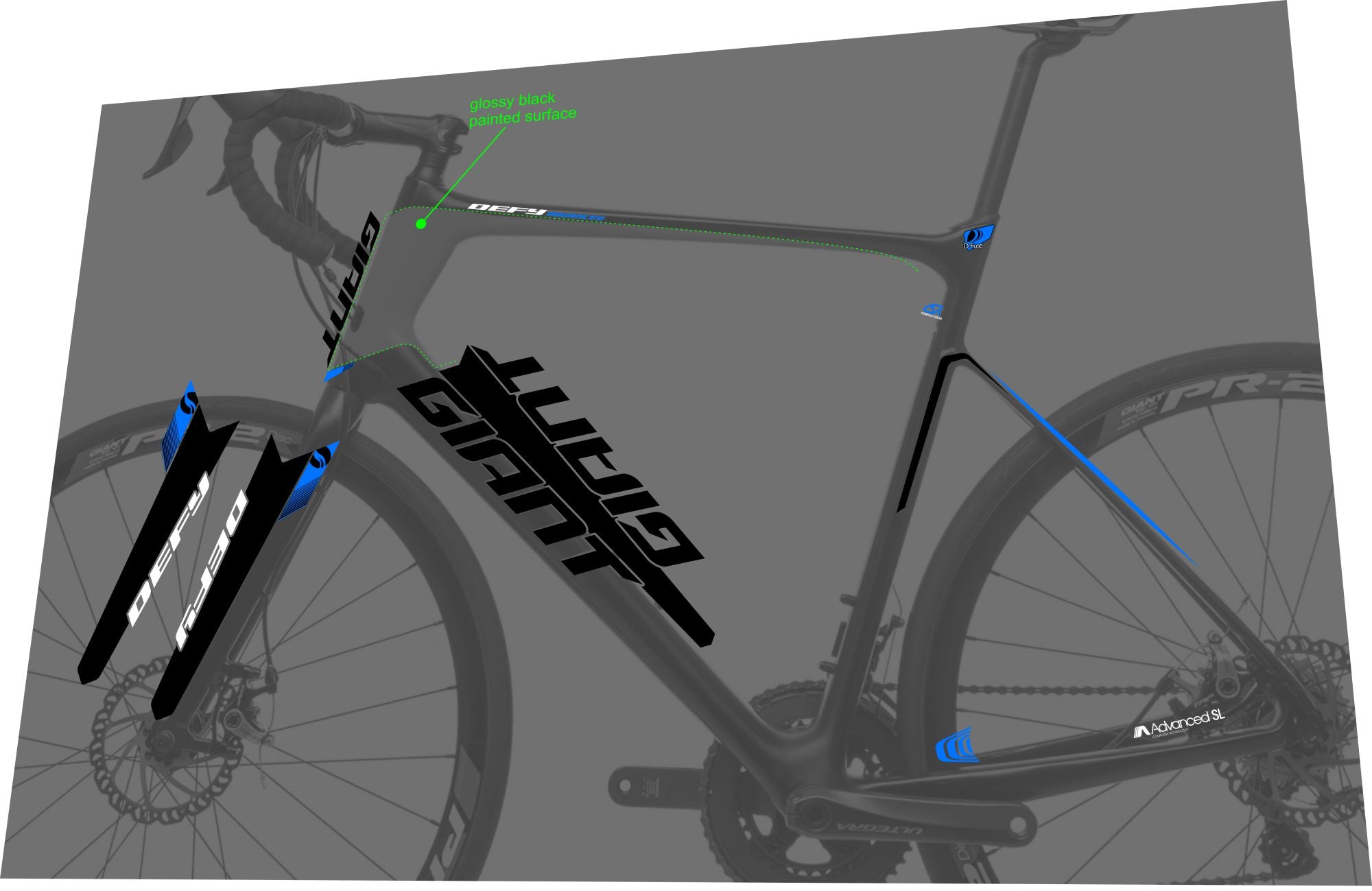 GIANT Defy (2015-2017) Advanced Frame Decal Set