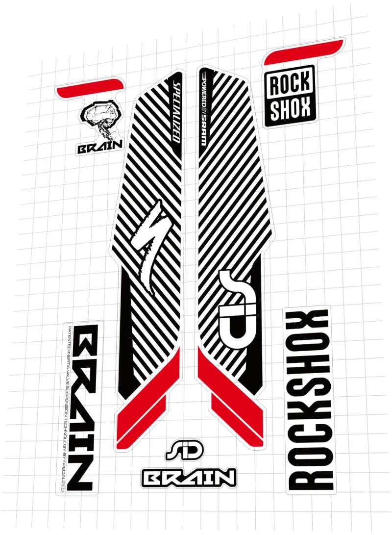 ROCKSHOX SID (2015) Brain Fork Decal Set - Bike Decal Replace