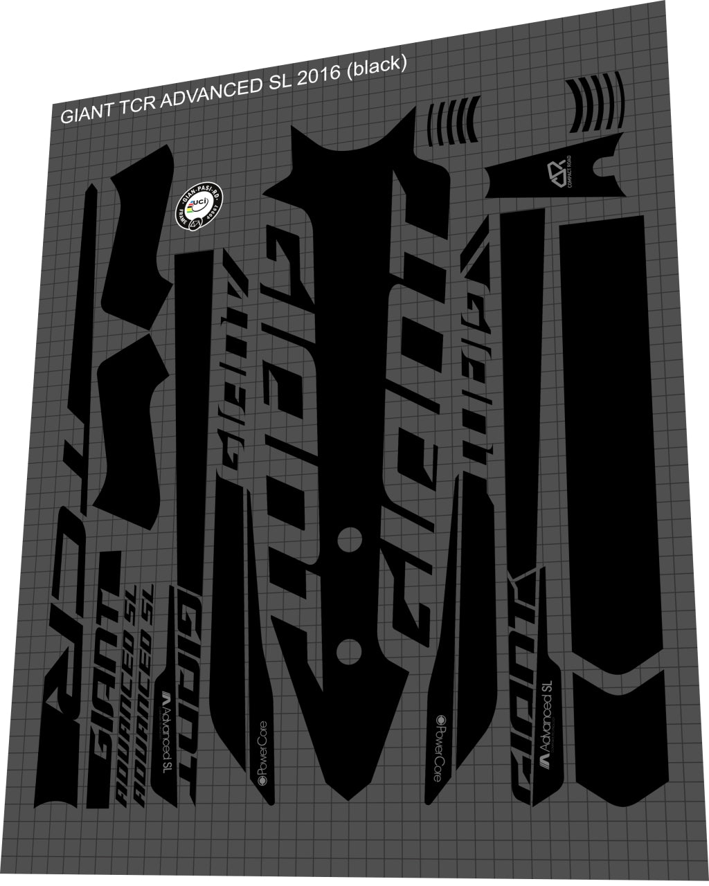 GIANT TCR (2016-2019) Advanced SL Frame Decal Set - Bike Decal Replace