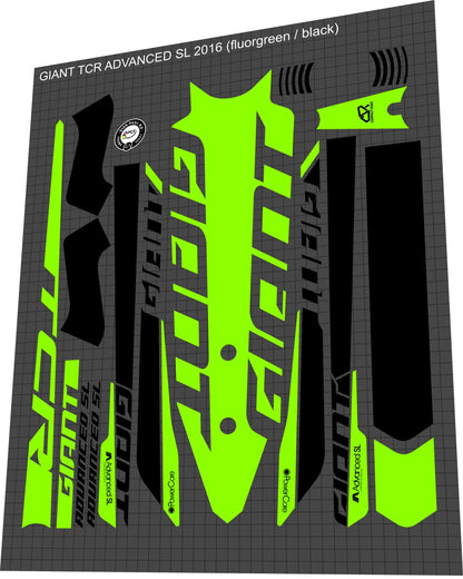 GIANT TCR (2016-2019) Advanced SL Frame Decal Set - Bike Decal Replace