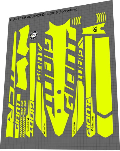 GIANT TCR (2016-2019) Advanced SL Frame Decal Set - Bike Decal Replace
