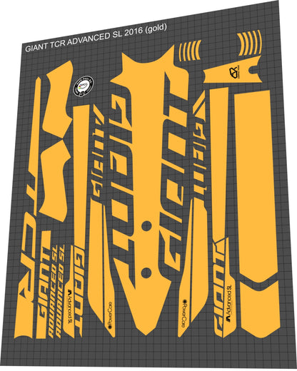 GIANT TCR (2016-2019) Advanced SL Frame Decal Set - Bike Decal Replace