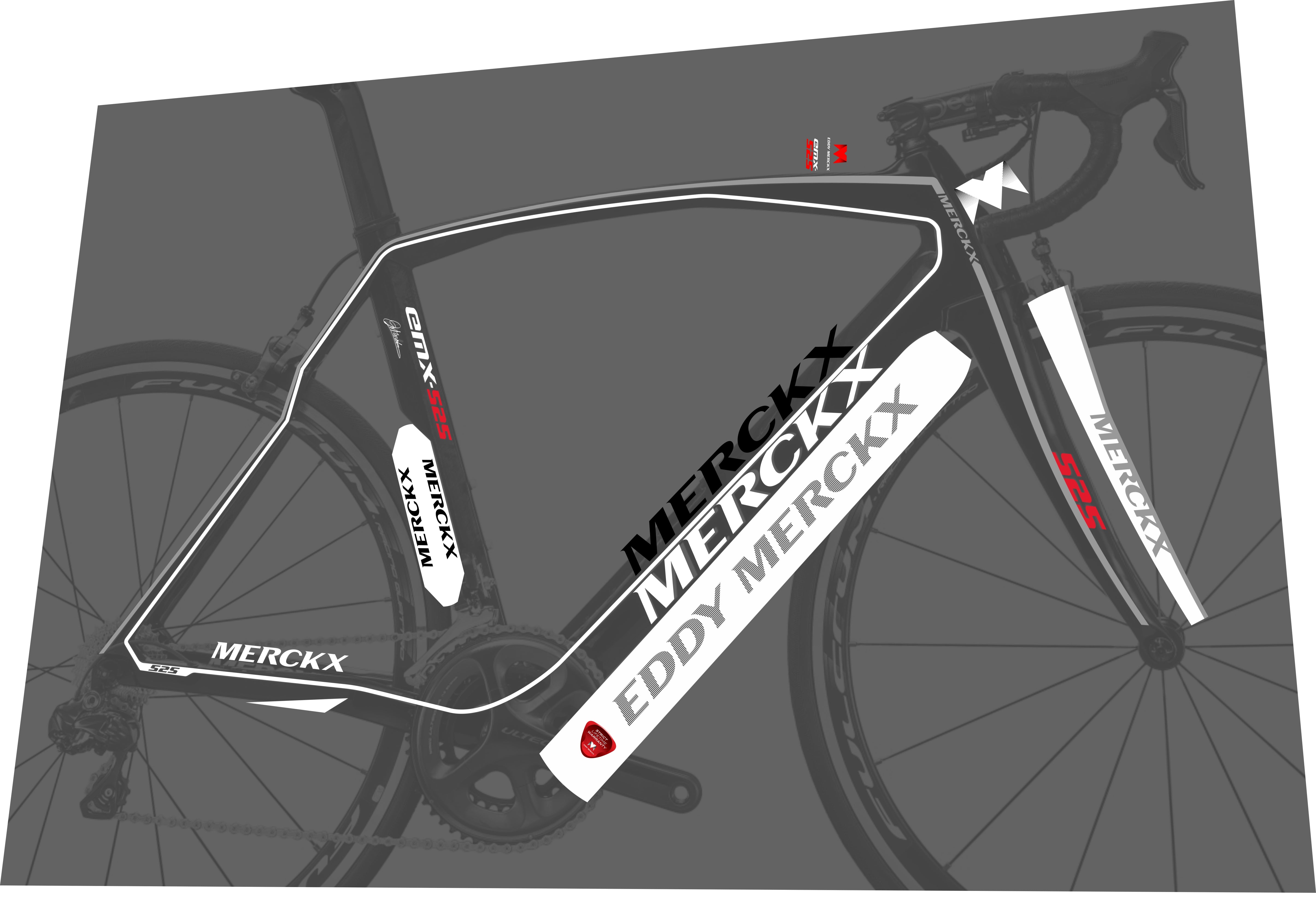 Emx Frame EDDY MERCKX EMX-525 (2016) Frame Decal Set | Bike Decal Replace