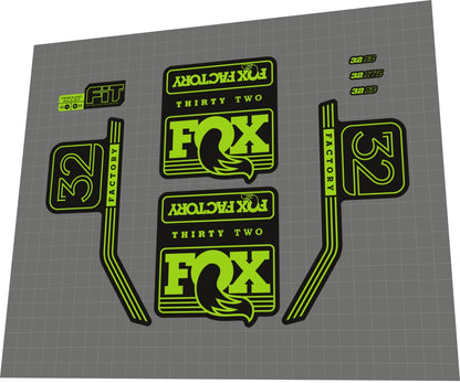 FOX Factory (2016) 32 Fork Decal Set - Bike Decal Replace