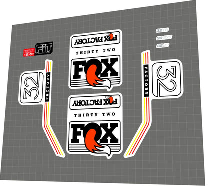 FOX Factory (2016) 32 Fork Decal Set - Bike Decal Replace