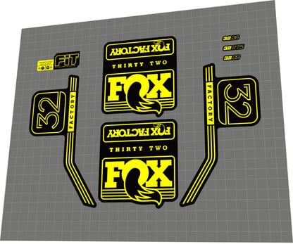 FOX Factory (2016) 32 Fork Decal Set - Bike Decal Replace