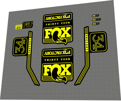 FOX Factory (2016) 34 Fork Decal Set - Bike Decal Replace