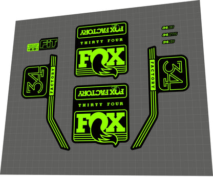 FOX Factory (2016) 34 Fork Decal Set - Bike Decal Replace