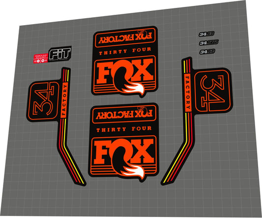 FOX Factory (2016) 34 Fork Decal Set - Bike Decal Replace