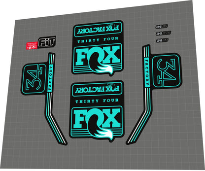 FOX Factory (2016) 34 Fork Decal Set - Bike Decal Replace