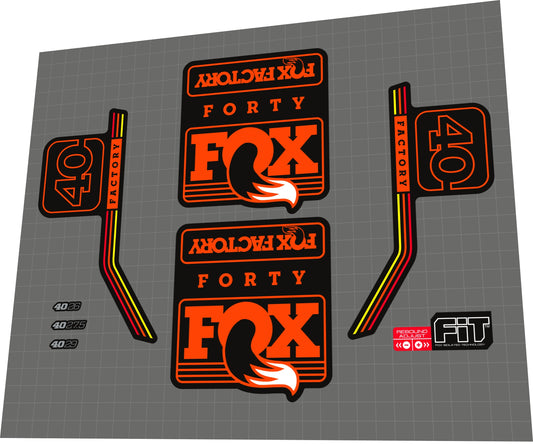 FOX Factory (2016) 40 Fork Decal Set - Bike Decal Replace