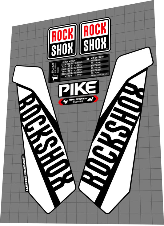 ROCKSHOX Pike (2016) RCT3 Fork Decal Set - Bike Decal Replace