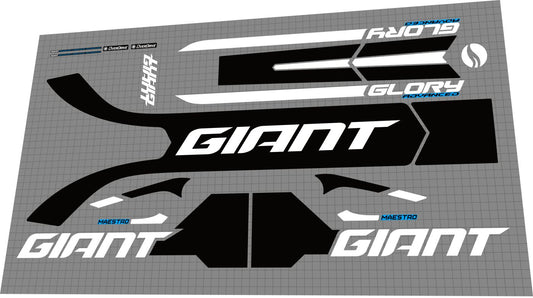 GIANT Glory (2017) Advanced Frame Decal Set - Bike Decal Replace