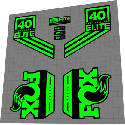 FOX Performance Elite (2017) 40 Fork Decal Set - Bike Decal Replace