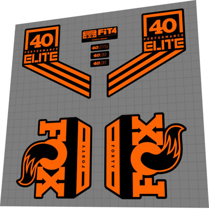 FOX Performance Elite (2017) 40 Fork Decal Set - Bike Decal Replace