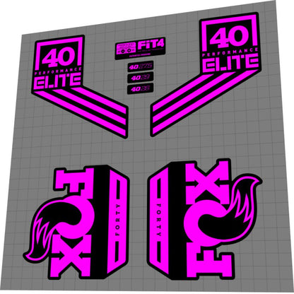 FOX Performance Elite (2017) 40 Fork Decal Set - Bike Decal Replace